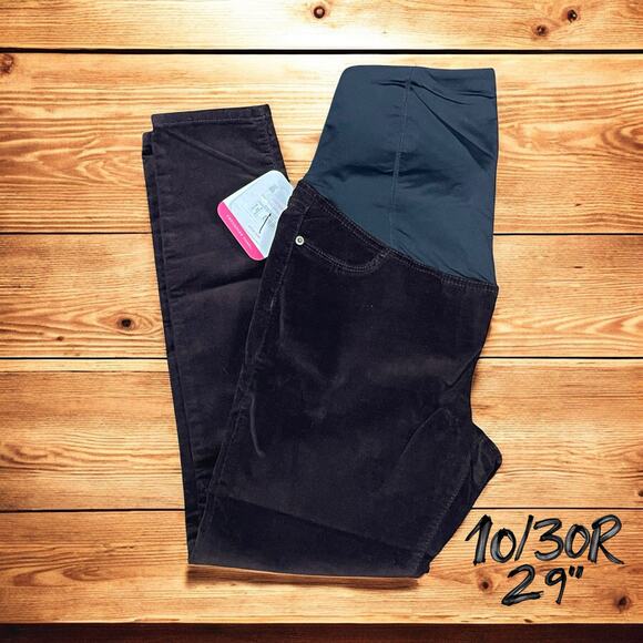 Isabel Maternity Burgundy Crossover Panel Skinny Jeans Size 10/30R NWT - Picture 1 of 12